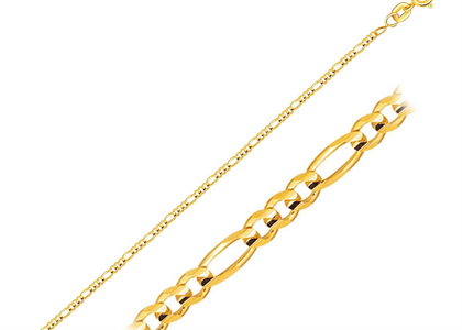 Gold Plated 3 mm Mens Figaro Chain